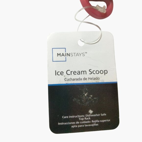 Mainstays Red Ice Cream Scoop Dishwasher Safe Ergonomic Handle - Picture 4 of 4
